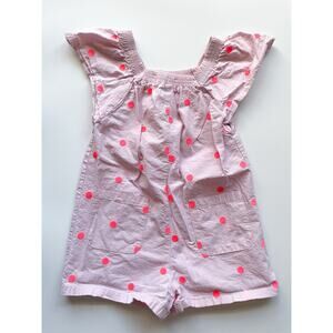 Girl’s Zara Pink One Piece Polka Dot Romper Size 4/5